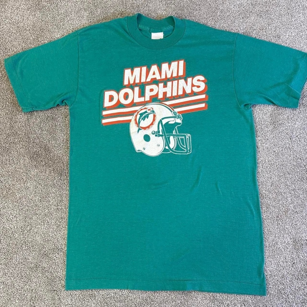 Vintage Miami Dolphins NFL T-Shirt Large Single Stitch Made in USA Fits Medium